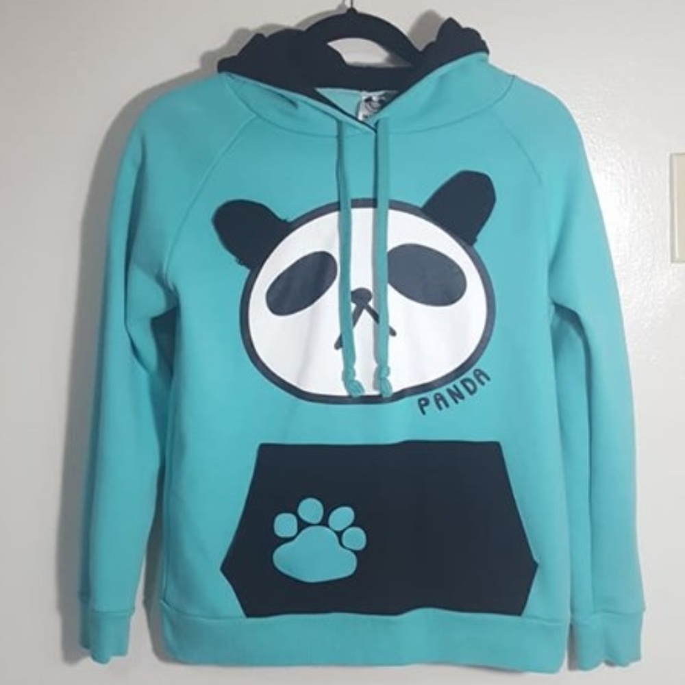 Ak Dong Korean Panda Blue Black Jacket Hooded